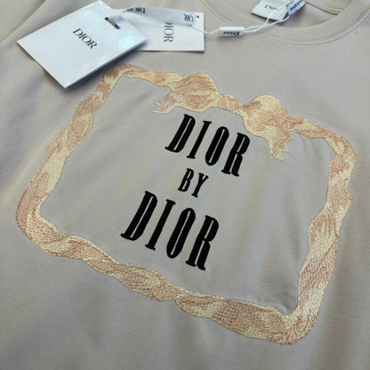CD SS26 Book Cover Oversized T-Shirt Beige Cotton 350726