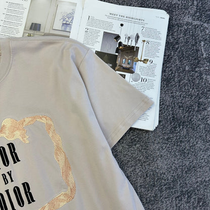 CD SS26 Book Cover Oversized T-Shirt Beige Cotton 350726