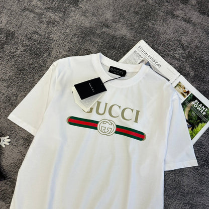 GG SS26 Logo Print Cotton T-shirt White Cotton 350534