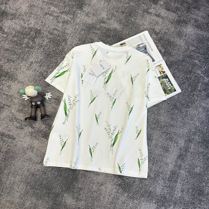 CD SS26 Lily Of The Valley T-Shirt White Cotton 350673