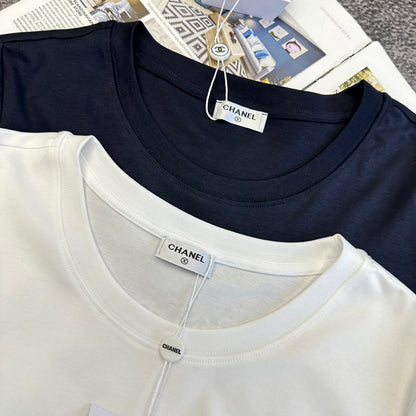 CC SS26 Lace Embroidery Logo T-Shirt Cotton 350573