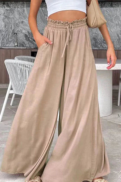 PANTALONES DE LINO DE PIERNA ANCHA ON MY HEART - 4 COLORES 