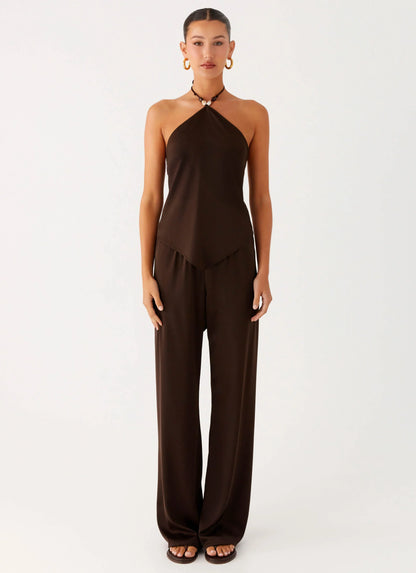 Jorjianna Halter Top - Chocolate