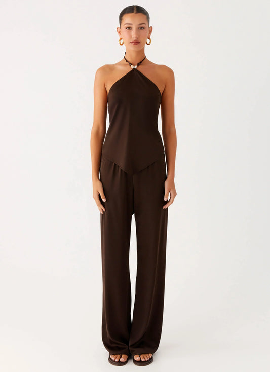Jorjianna Halter Top - Chocolate