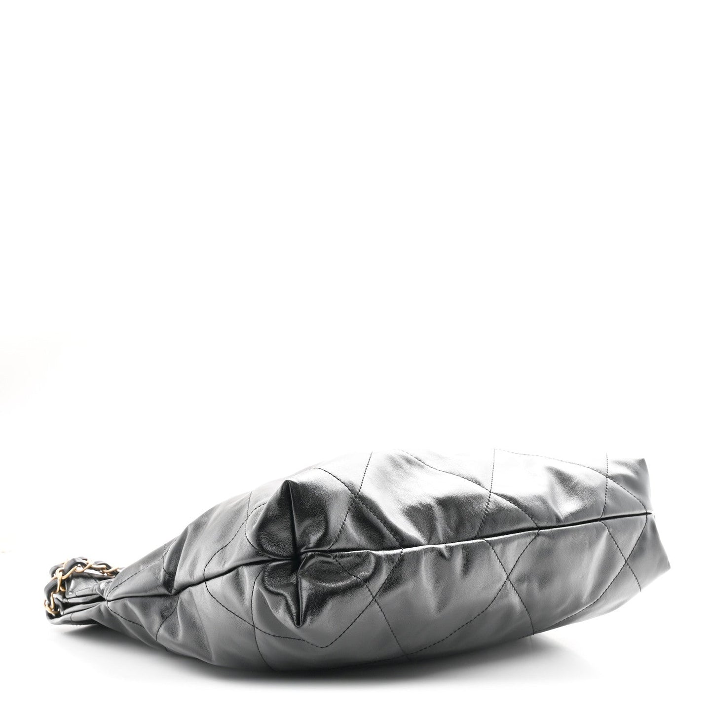 Shiny Calfskin Quilted Small Chanel 22 Black
