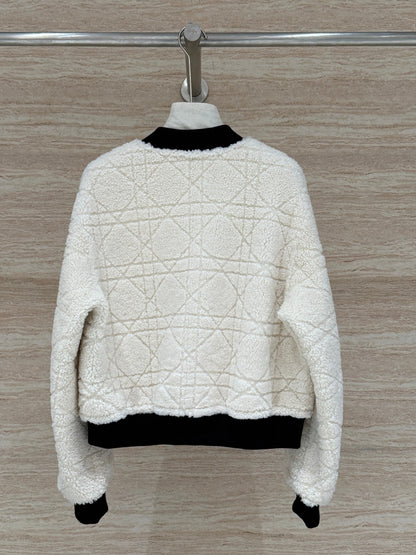 Dior 2025 Shearling Coat Black and Cream Wool Leather