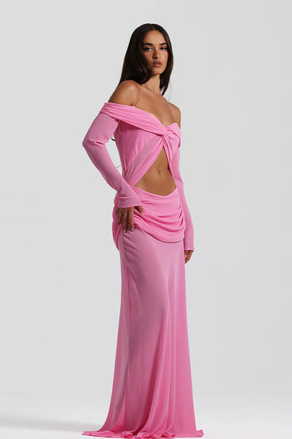 Moonlit Grace Off-Shoulder Dress