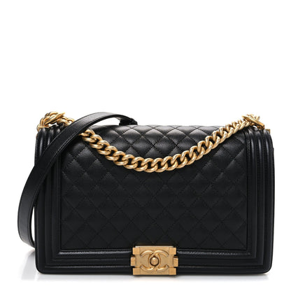 Caviar Quilted New Medium Boy Flap Black