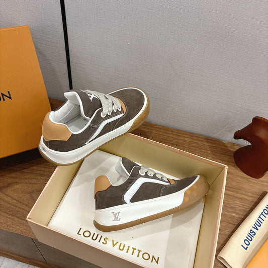 LV 2026 Tilted Sneaker Gray Suede Leather 594931
