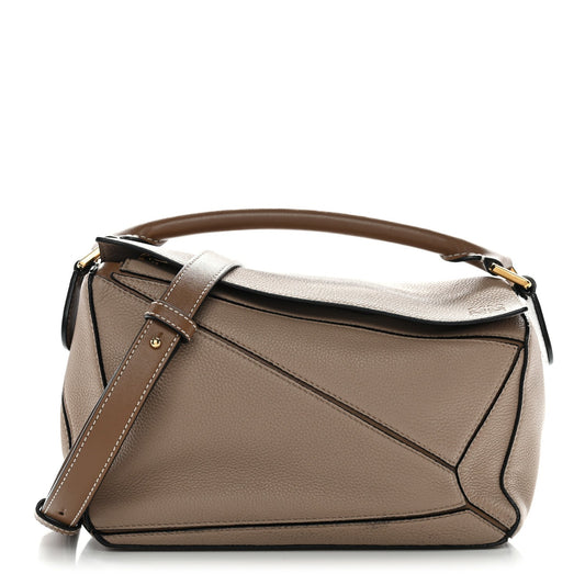 Grained Calfskin Small Puzzle Bag Sand Mink