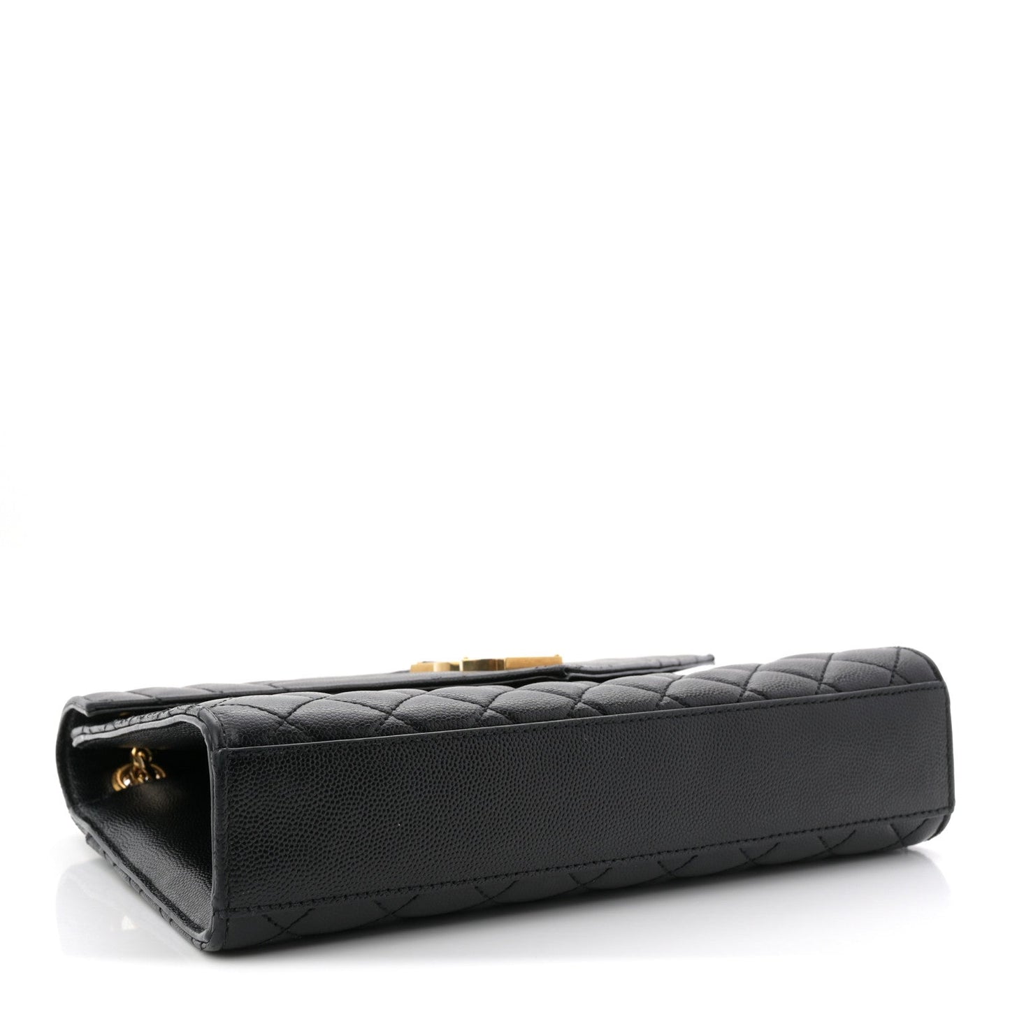 Grain De Poudre Textured Mixed Matelasse Triquilt Medium Monogram Satchel Black