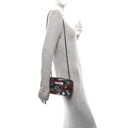 Sequin Logo Small Flap Ruthenium Multicolor