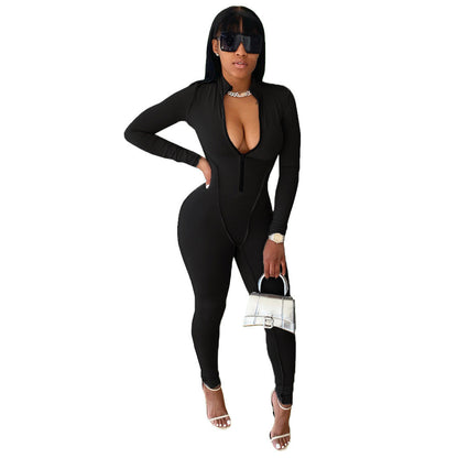 Women Clothing Jumpsuit Sweatpants Running Suit Pajamas Long Sleeve Autumn Winter