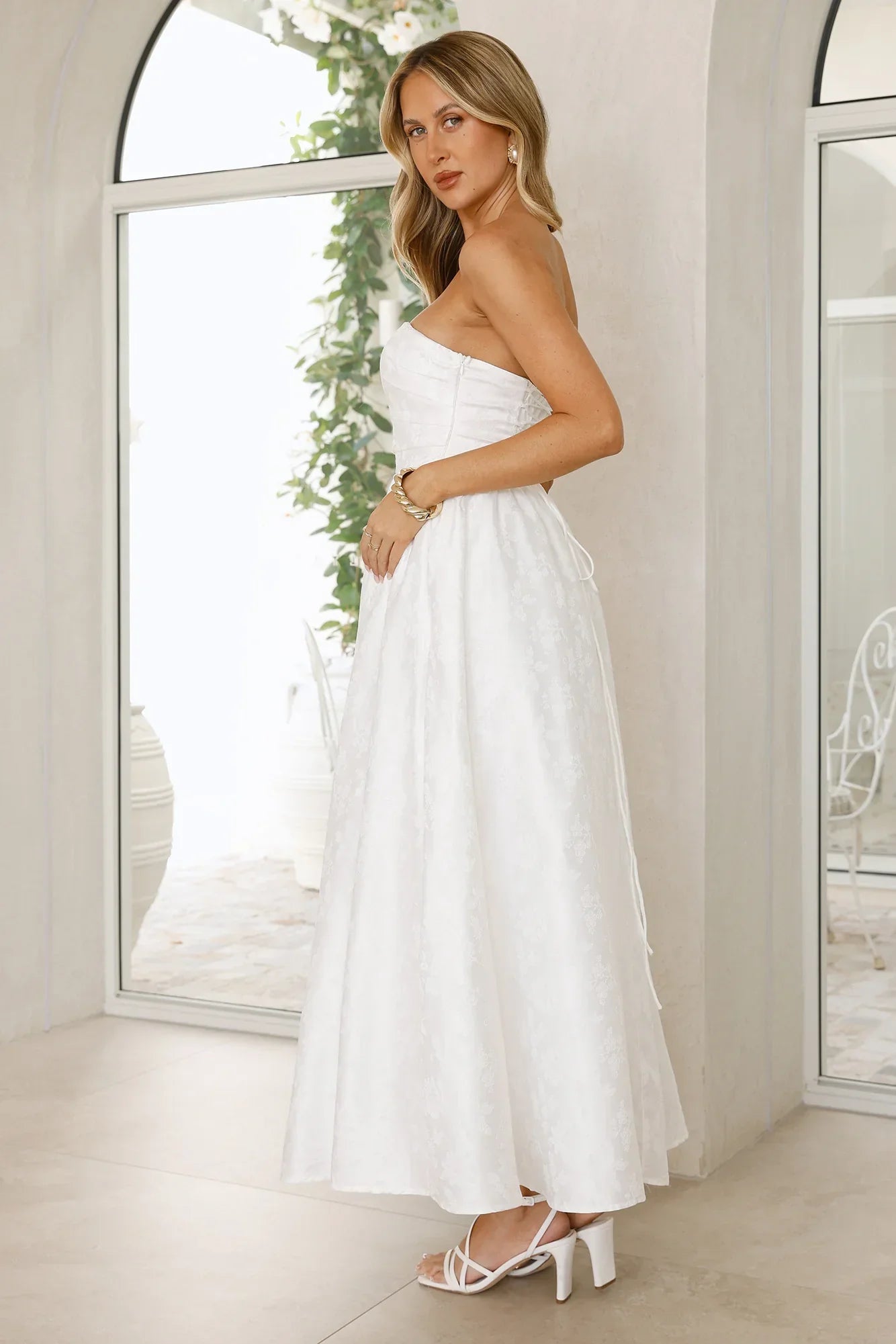 Dancing In Magic Strapless Maxi Dress