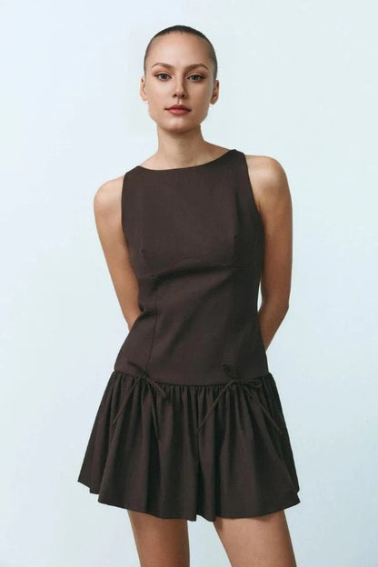 Florence Bow Ruffle Mini Dress