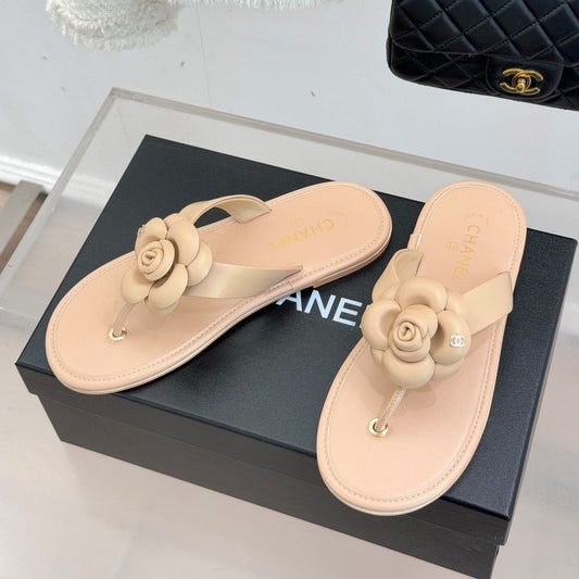 CC 26C Early Spring Camellia Slide Beige Calfskin