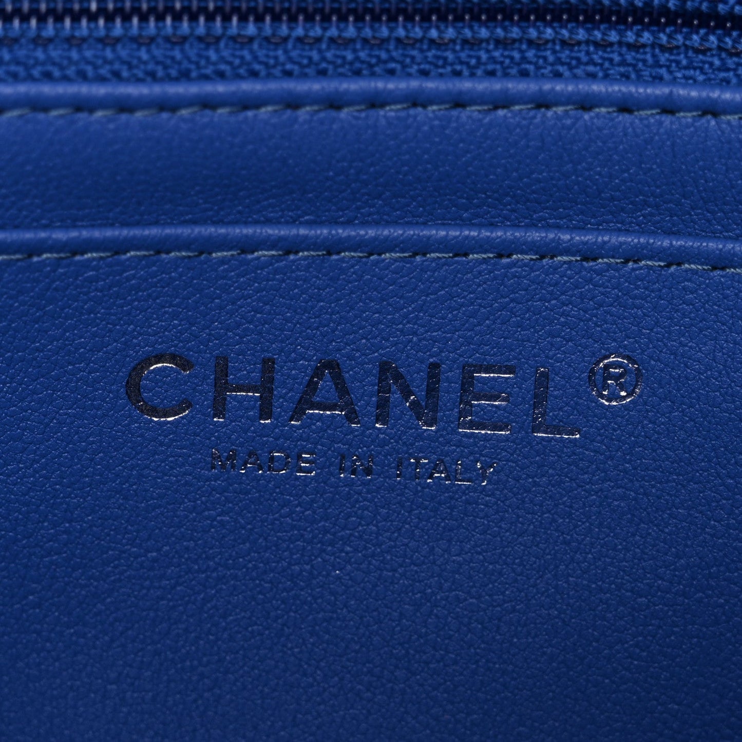 Lambskin Quilted Mini Rectangular Flap Blue