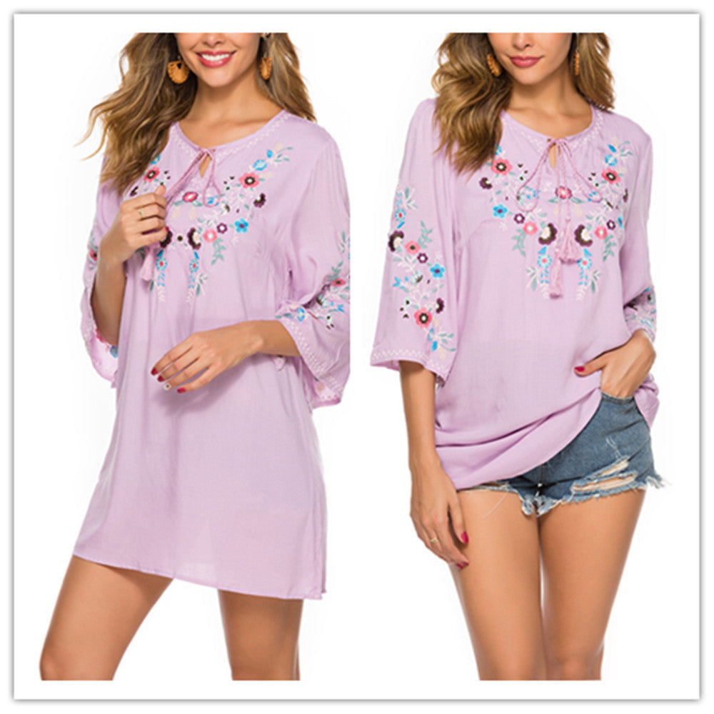 Vestido holgado de primavera para mujer, vestido francés retro.