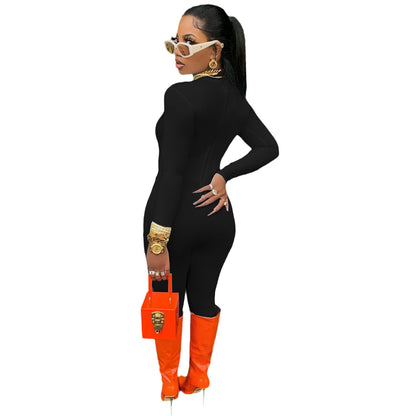 Women Autumn Winter Casual Sexy Solid Color Jumpsuit