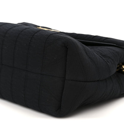 Fabric Y Quilted Monogram Small Loulou Chain Satchel Black