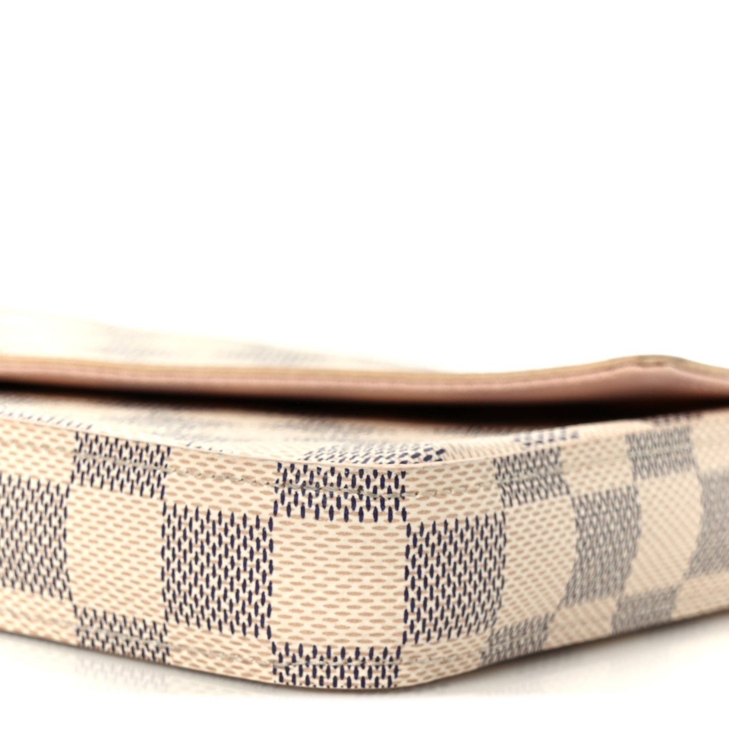 Damier Azur Pochette Felicie Chain Wallet Rose Ballerine