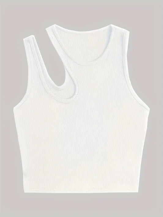 Basic Asymmetrical Crop Tank Top
