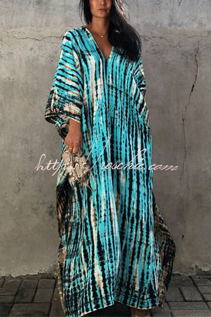 Live Freely Tie Dye Boho Loose Cover-up Dress