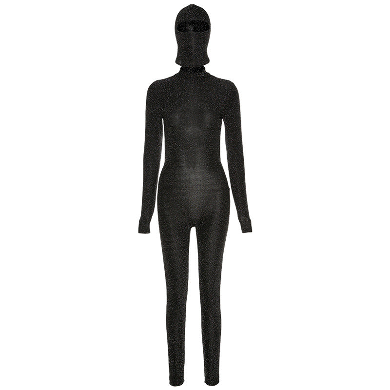 Mono deportivo ajustado de primavera para mujer, de manga larga, cuello alto, sexy, sin espalda y con realce de cadera
