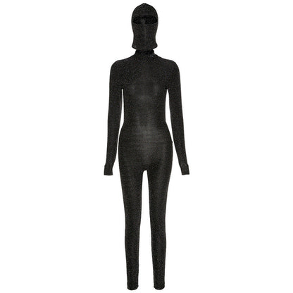 Mono deportivo ajustado de primavera para mujer, de manga larga, cuello alto, sexy, sin espalda y con realce de cadera