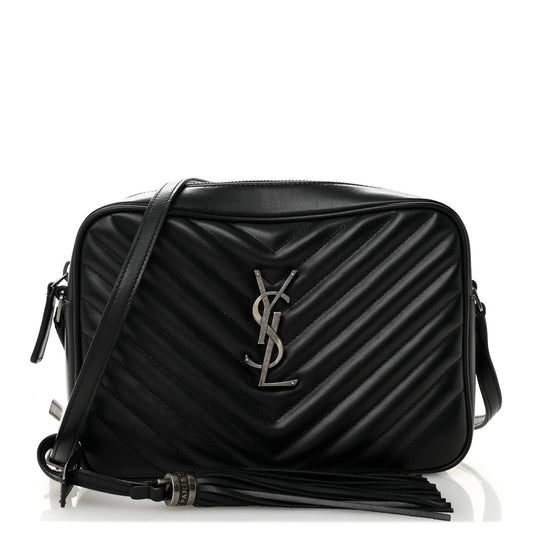 Calfskin Matelasse Monogram Lou Camera Bag Black