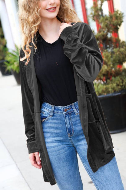 Blusa tipo túnica con botones de terciopelo color óxido