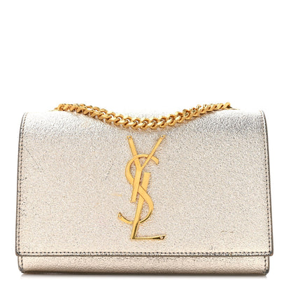 Metallic Calfskin Small Classic Monogram Kate Satchel Platine