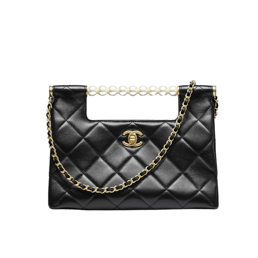 CHANEL SMALL TOTE GOLD TONE METAL BLACK 27CM AS5413 B19658 94305
