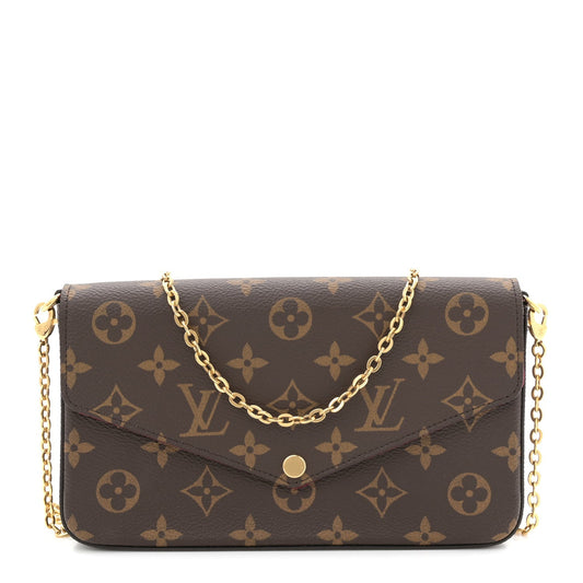 Monogram Pochette Felicie Chain Wallet Fuchsia