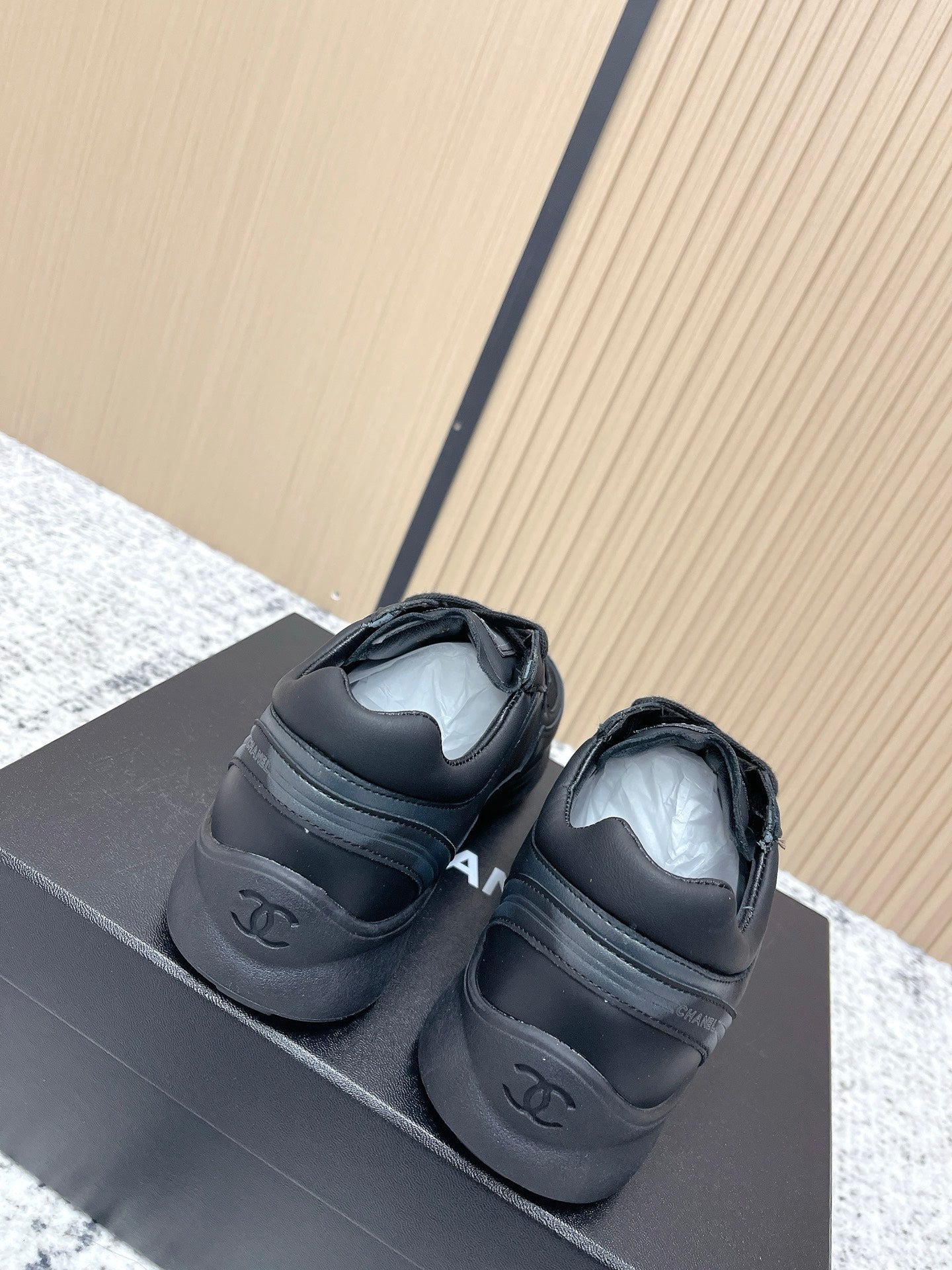 Chanel 26SS New Casual Black Sneakers in Cowhide with Mesh Cloth 591413