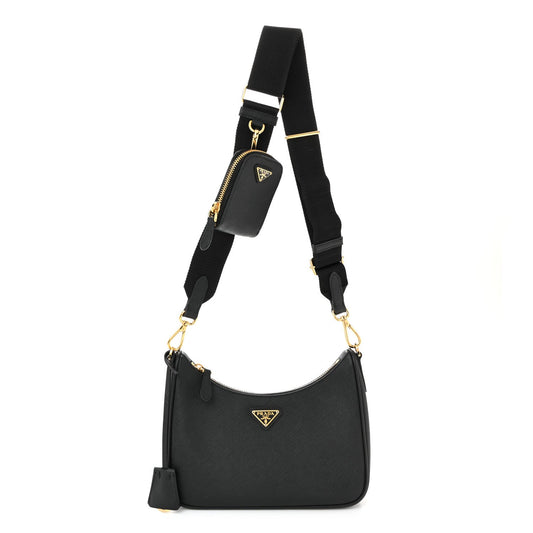 Saffiano Lux Re-Edition 2005 Shoulder Bag Black