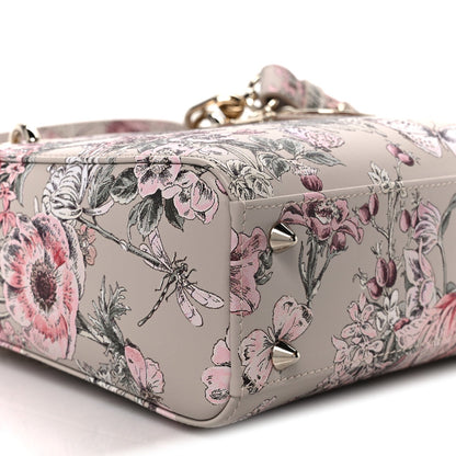 Calfskin Flower Printed Small My ABCDior Lady Dior Pink Multicolor