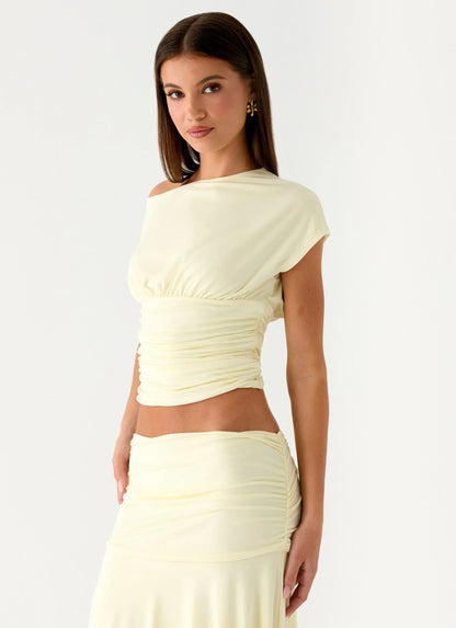 Liana Asymmetrical Top - Yellow