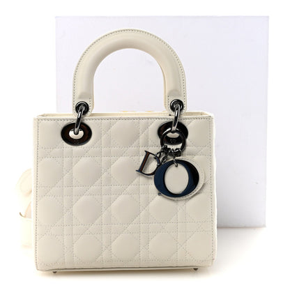 Lambskin Cannage Small My ABCDior Lady Dior White