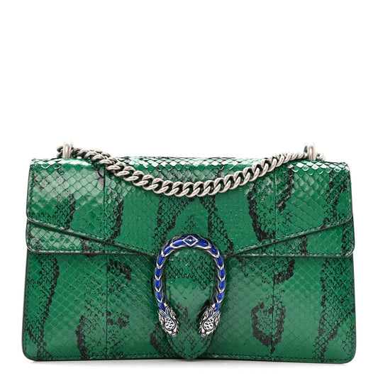 Snakeskin Small Dionysus Shoulder Bag Green