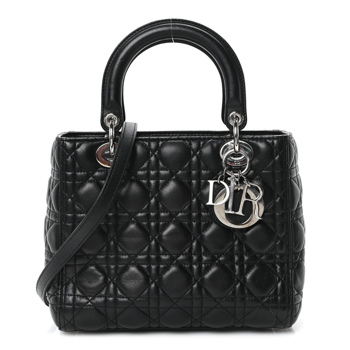Lambskin Cannage Medium Lady Dior Black