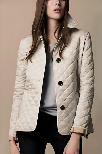 Chaqueta ajustada de mezcla de algodón para mujer para otoño e invierno