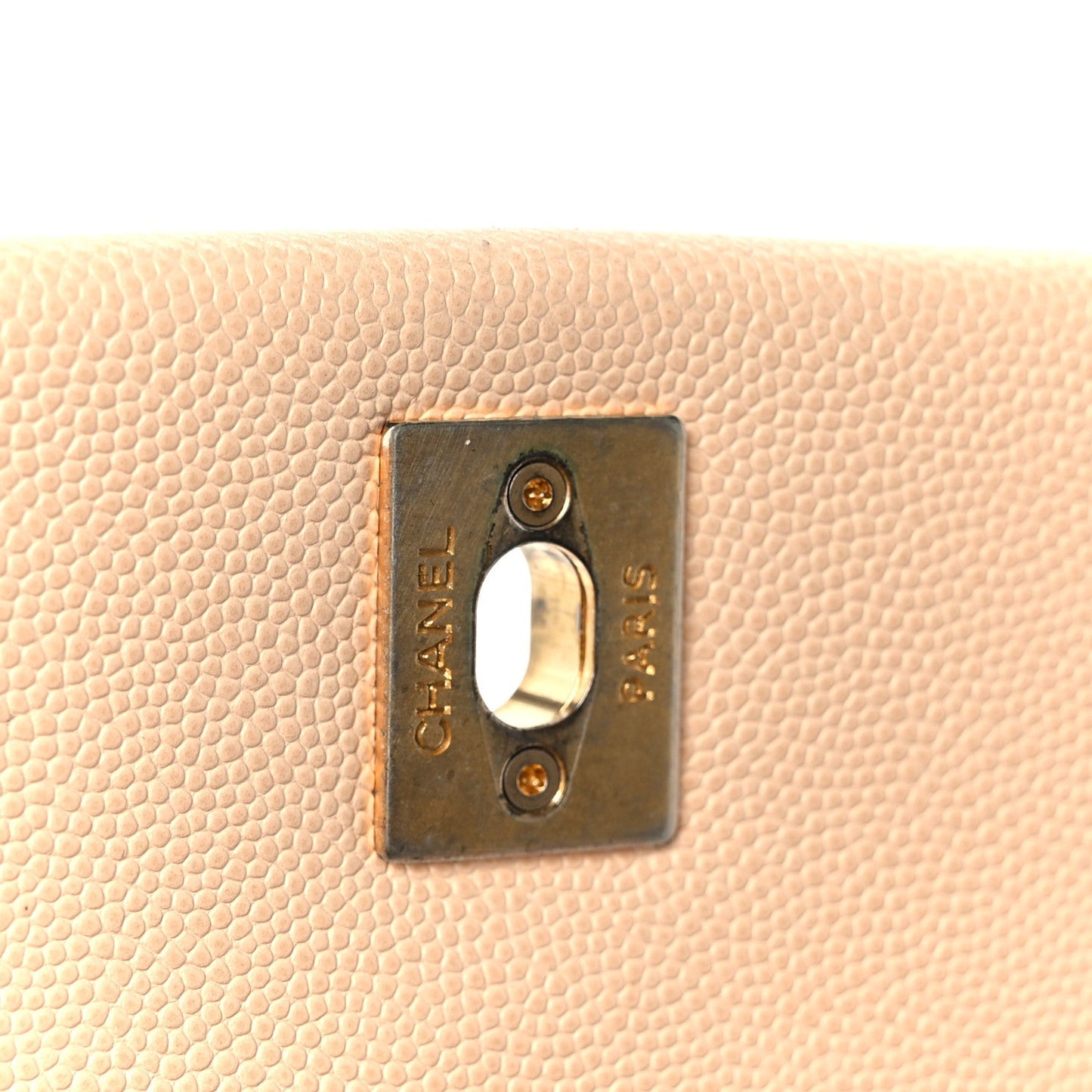 Caviar Quilted Mini Coco Handle Flap Beige