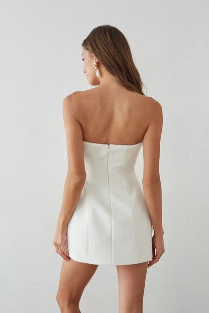 Alix Twist Front Bubble Mini Dress