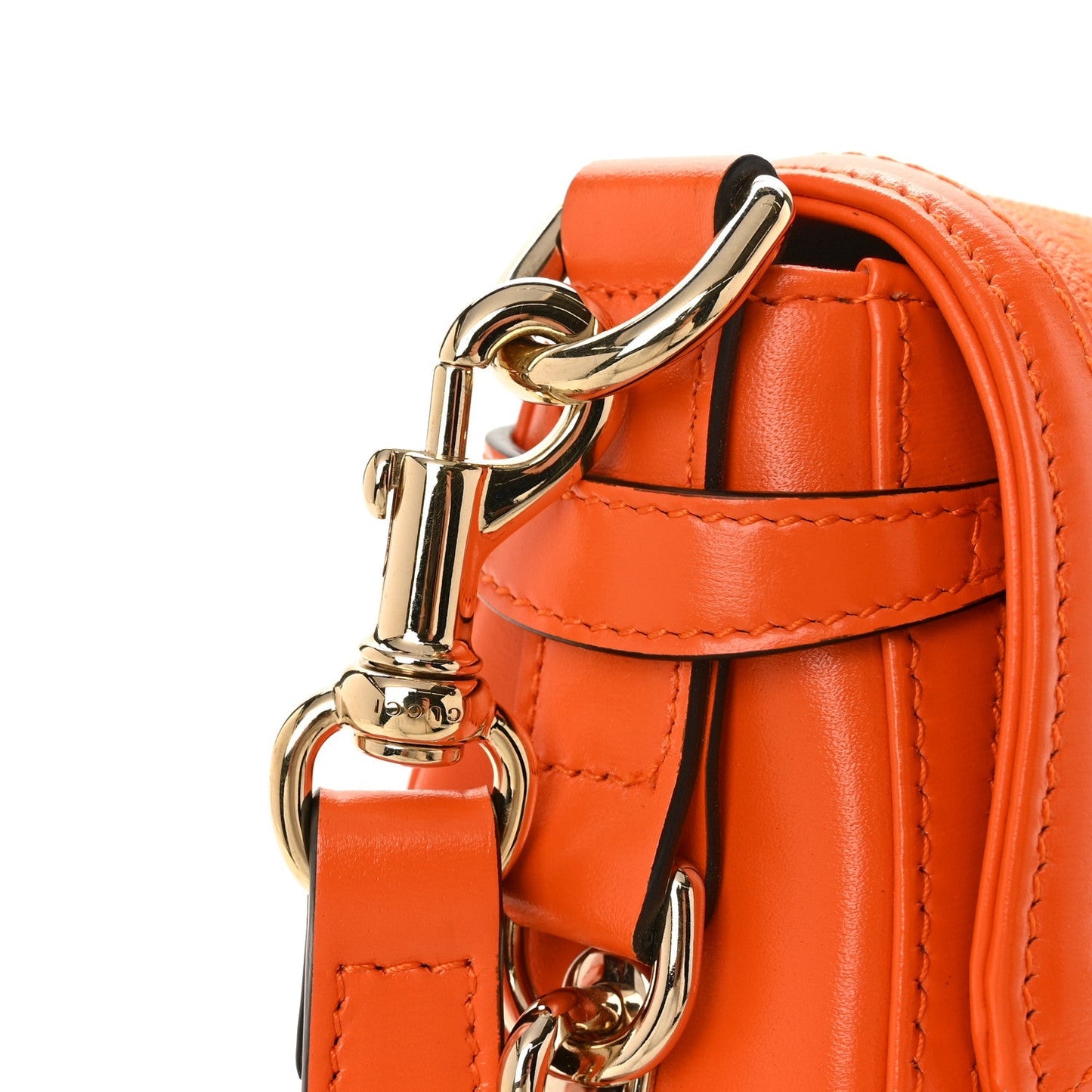 GG Monogram Textured Dollar Calfskin Small Luce Shoulder Bag Orange