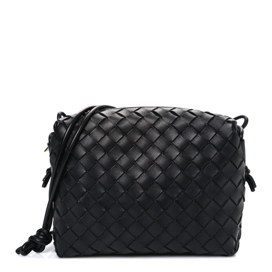 Nappa Intrecciato Small Loop Camera Bag Black