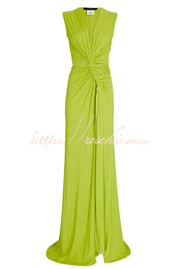 She__ A Winner Jersey Triple Loop Cutout Stretch Maxi Dress