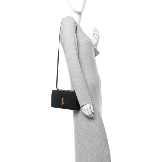 Calfskin Monogram Small Dylan Shoulder Bag Black