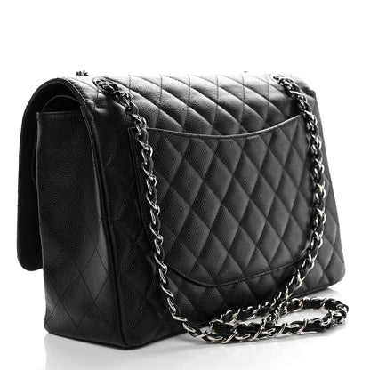 Caviar Quilted Maxi Double Flap Black
