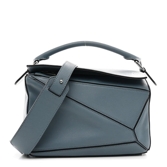 Calfskin Small Puzzle Bag Stone Blue